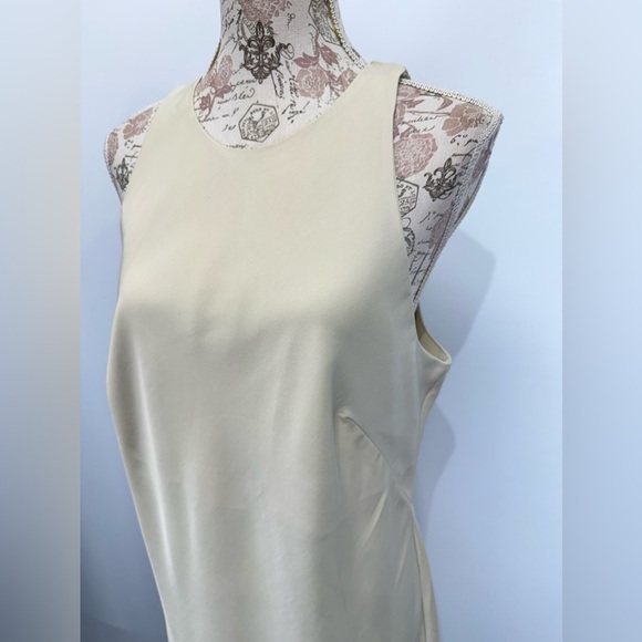 A NEW DAY Khaki halter neck sleeveless satin midi dress size L - Picture 3 of 13